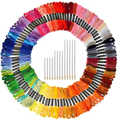 124 Skeins Embroidery Floss Cross Stitch Thread with Needles