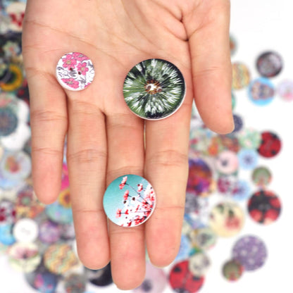 400 Pcs Wooden Buttons - Many Styles Decorative, Cute 3D Buttons for DIY Sewing (20mm, 15mm, 25mm)