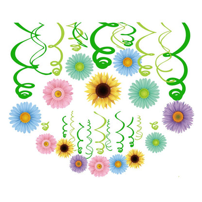 30Ct Autume Summer Spring Sun Flower Hanging Swirl Decorations,Themed Birthday Party,Party Supplies,Ceiling Decorations for Girls,Boys,Kids, Bedroom,Classroom,Baby Shower