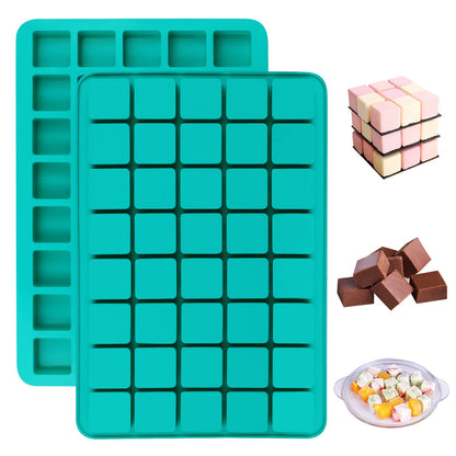 2 Pack 40-Cavity Square Caramel Candy Silicone Molds,Chocolate Forf Truffles, Fat Bombs Keto Snacks, Whiskey Ice Cube Tray,Grid Fondant Mould,Hard Candy Pralines Gummy Jelly Mold