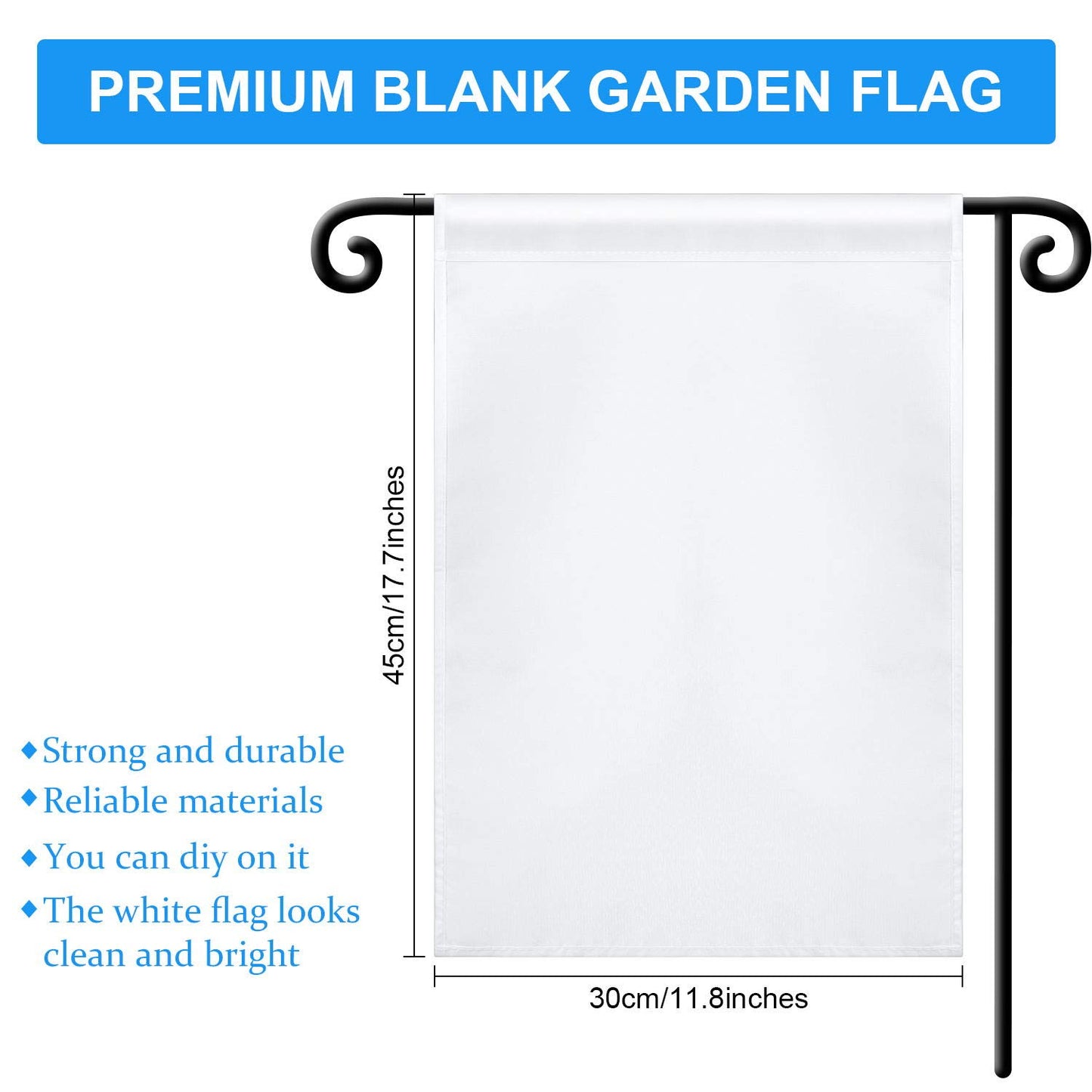 Blank Sublimation Flag Sublimation Garden Flags Yard Banners for DIY Outside Lawn Garden Polyester Banners Courtyard Outdoor Decoration,11.8 x 17.7 Inches(12 Pieces)