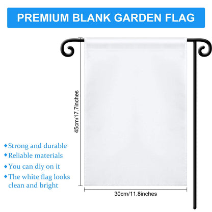 Blank Sublimation Flag Sublimation Garden Flags Yard Banners for DIY Outside Lawn Garden Polyester Banners Courtyard Outdoor Decoration,11.8 x 17.7 Inches(12 Pieces)