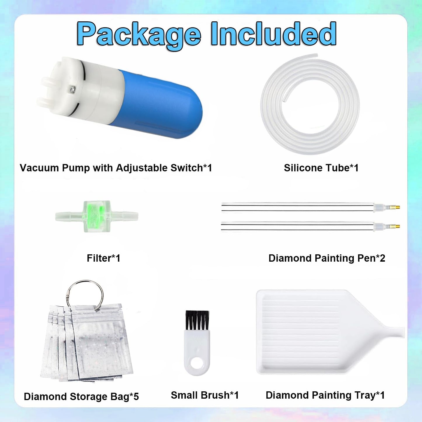 Diamond Art Painting Pen, Painter Vacuum Diamond Art Pen,Electric Diamond Art Painting Pen, Vacuum Diamond Art Accessories Tool with Storage Tray (Blue)