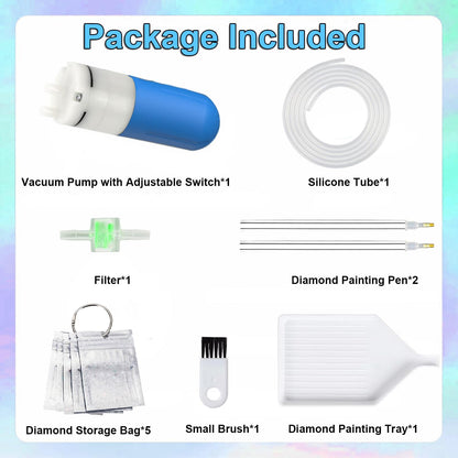 Diamond Art Painting Pen, Painter Vacuum Diamond Art Pen,Electric Diamond Art Painting Pen, Vacuum Diamond Art Accessories Tool with Storage Tray (Blue)