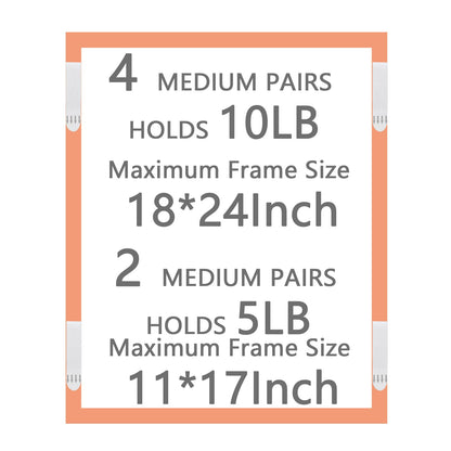 Medium Picture Hanging Strips Heavy Duty, 20-Pairs(40 Strips) Sticky Picture Hangers for Walls No Damage Wall Picture Hangers Without Nails Refill Adhesive Poster Strips (Medium-20 Pairs)