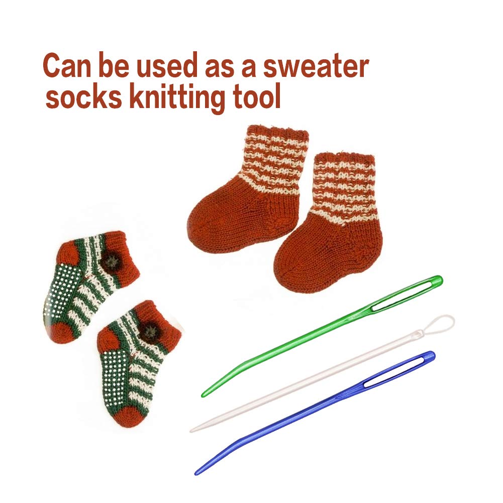 Yarn Needle, Bent Needle Tapestry Needle Set Wool Needles Large-Eye Blunt Needles Sewing Needles Weave Knitting Needles with Box (Random Color)