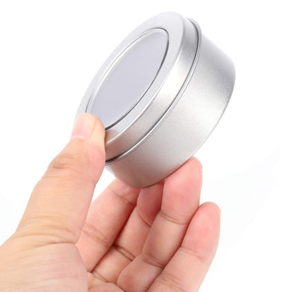 30 Pack 2 Ounce Metal Tin Cans - Round Empty Containers with Clear Top for Candles, Arts & Crafts, Storage in Kitchen & Office Use