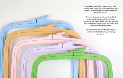 Lila Plastic Square Embroidery Hoop, Cross Stitch Hoops, Punch Needle Hoop No:4 Large