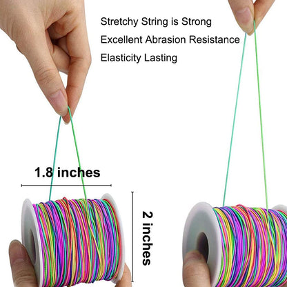 1mm Stretchy Bracelet String, Sturdy Rainbow Elastic String Elastic Cord for Jewelry Making, Necklaces, Beading and Crafts