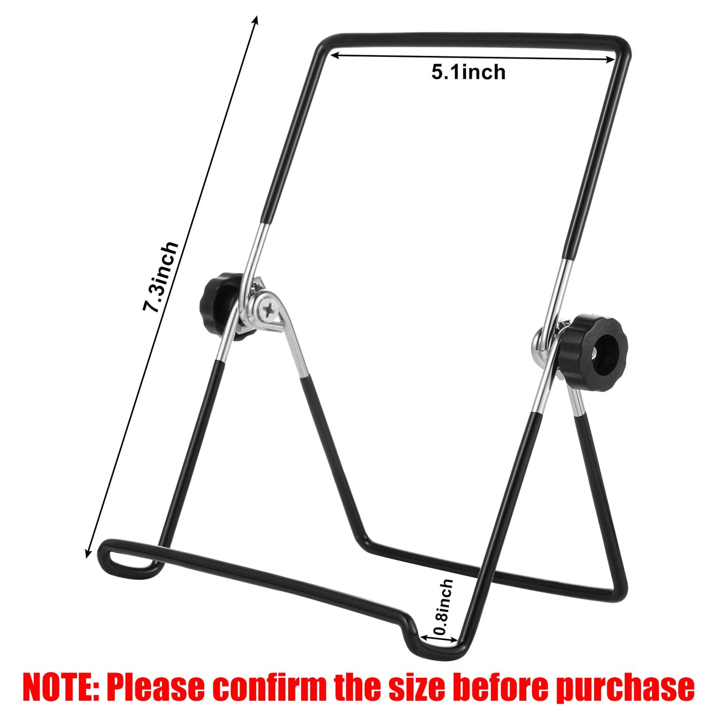 3 Pack Plate Stand Easel Picture Frame Stand Adjustable Foldable Tablet Iron Display Holder for Displaying Photos, Plates, Cookbooks(Black)