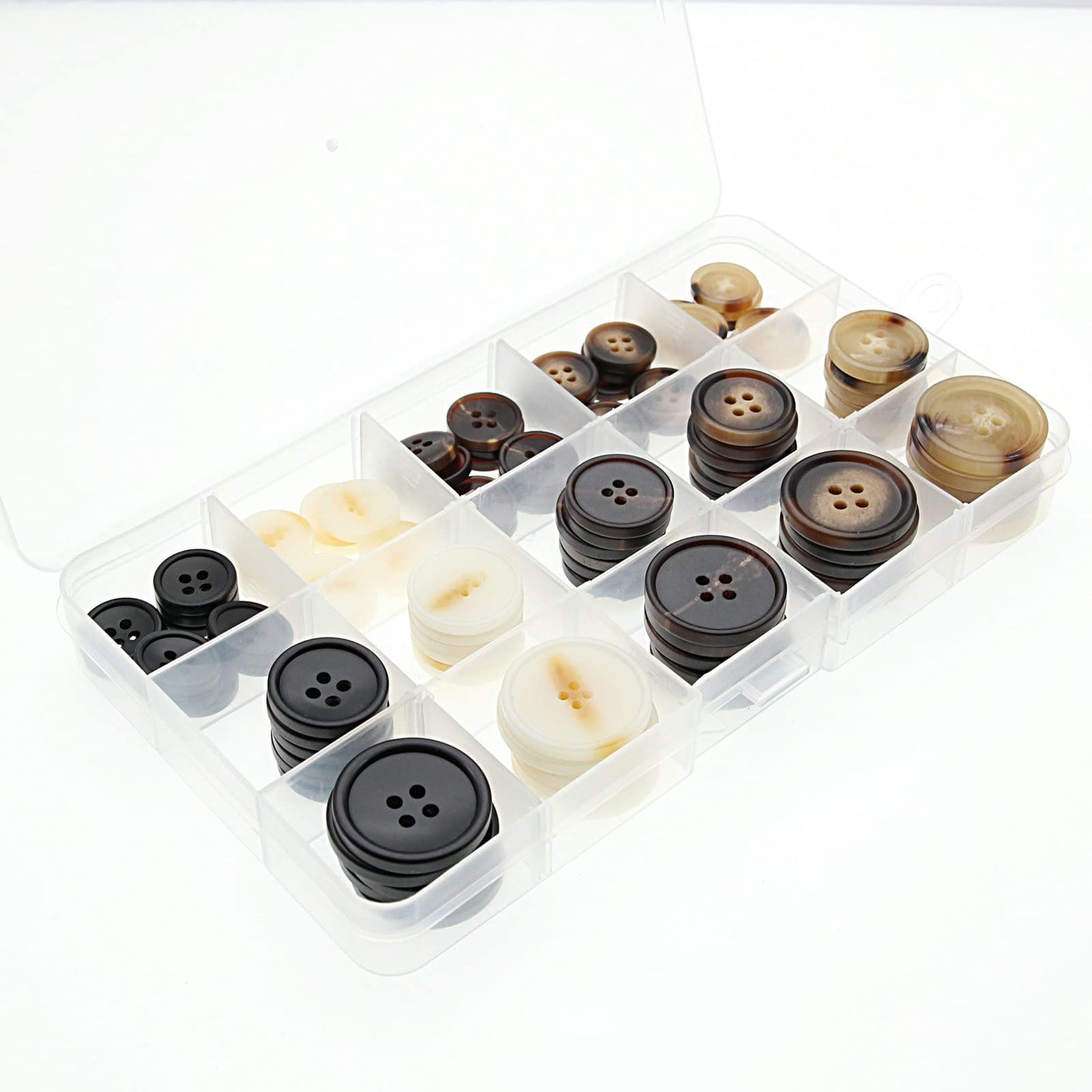 110 PCS Mixed Resin Sewing Buttons, Round Bulk Buttons for DIY Sewing Crafts,Coats,Suits, 5 Color 3 Size(15mm,20mm,25mm) SHUNLI