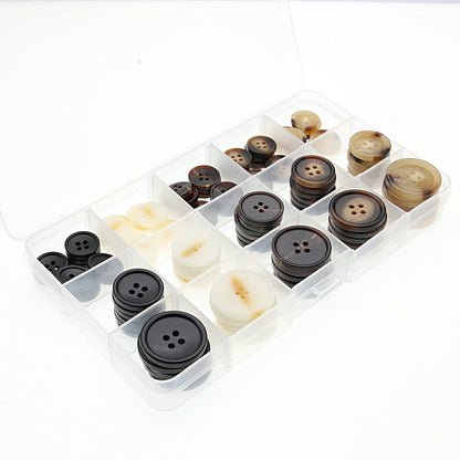 110 PCS Mixed Resin Sewing Buttons, Round Bulk Buttons for DIY Sewing Crafts,Coats,Suits, 5 Color 3 Size(15mm,20mm,25mm) SHUNLI