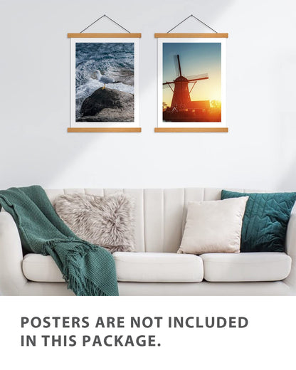 Poster Hanger Magnetic Frames, Strong Magnet, Wood Poster Hanger for Diamond Painting, Maps, Pictures, Prints, Scrolls, Canvas Artwork, Movie Poster, Bedroom, Office, Dining Room Teak