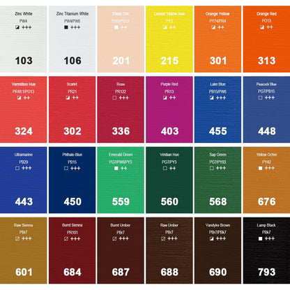 Oil Paint Set, 24x12ml/0.4 Fl Oz Tubes, Non-toxic Oil Based Paints for Canvas Crafts, Great Value Art Supplies for Artists, Adults & Beginners