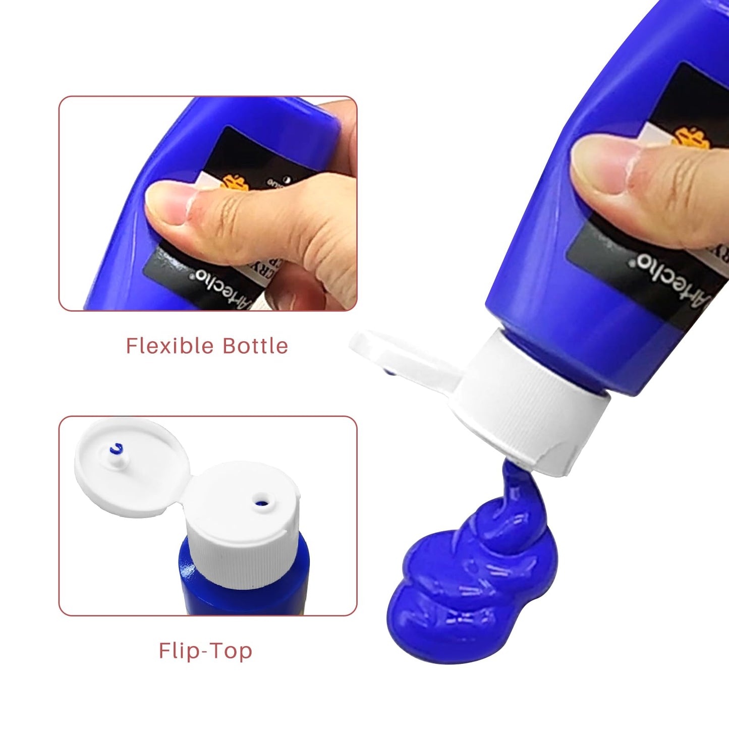 Acrylic Paint Set 24 Colors 2oz/59ml with 12 Brushes, Art Craft Paints Kit, Paint for Canvas, Rocks, Wood, Fabric, Ceramic and Art Supplies, Non Toxic Paint for Artists and Beginners