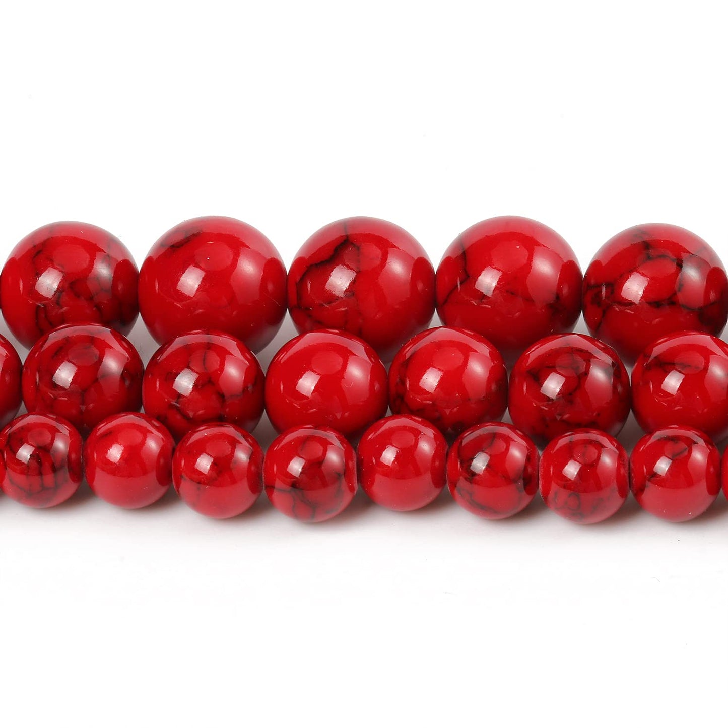 Beads for Bracelets Red Beads 6MM Beads Red Turquoise Bead Crystal Gemstone Beads for Bracelets, Natural Stone Beads for Jewelry Making 60pcs