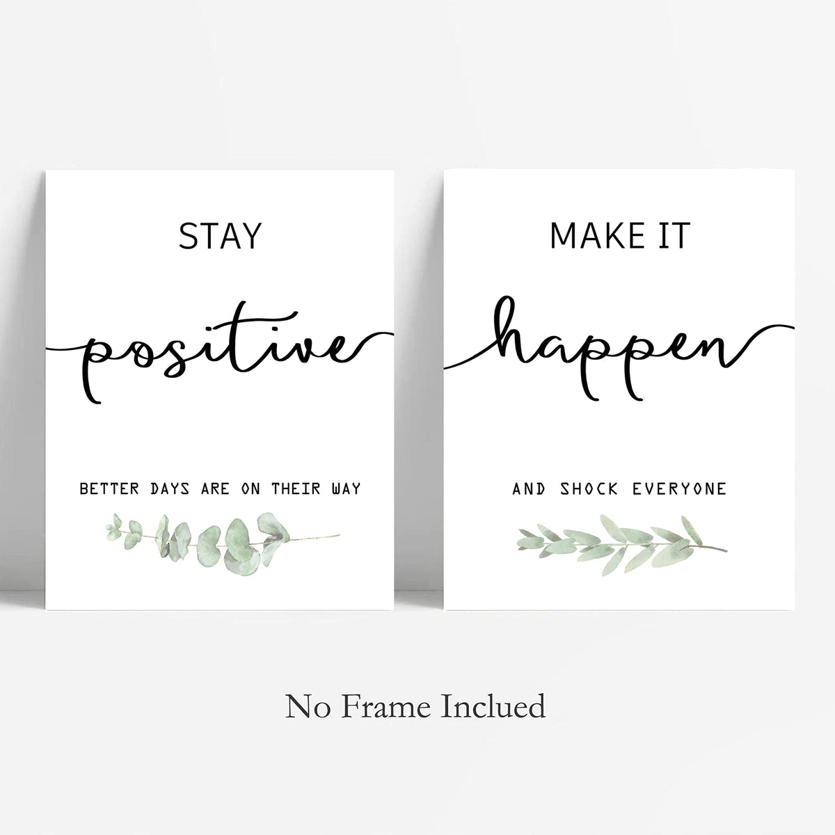 Inspirational Wall Art Office Decor, Motivational UNFRAMED Wall Art Prints for Bedroom,Living Room,Office,Classroom, Set of 4, 8"x10"