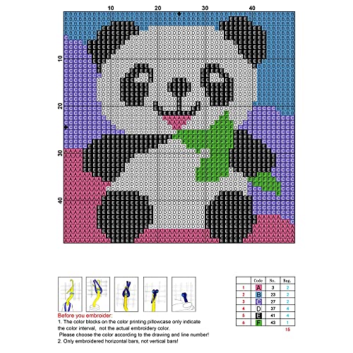 Latch Hook Kits Rug Panda Crochet Yarn Cushion Colour Pre-Printed Canvas Cover Rug Needlework DIY Hook and Latch Kit Christmas Home Decoration 30x30cm/12 X12inch