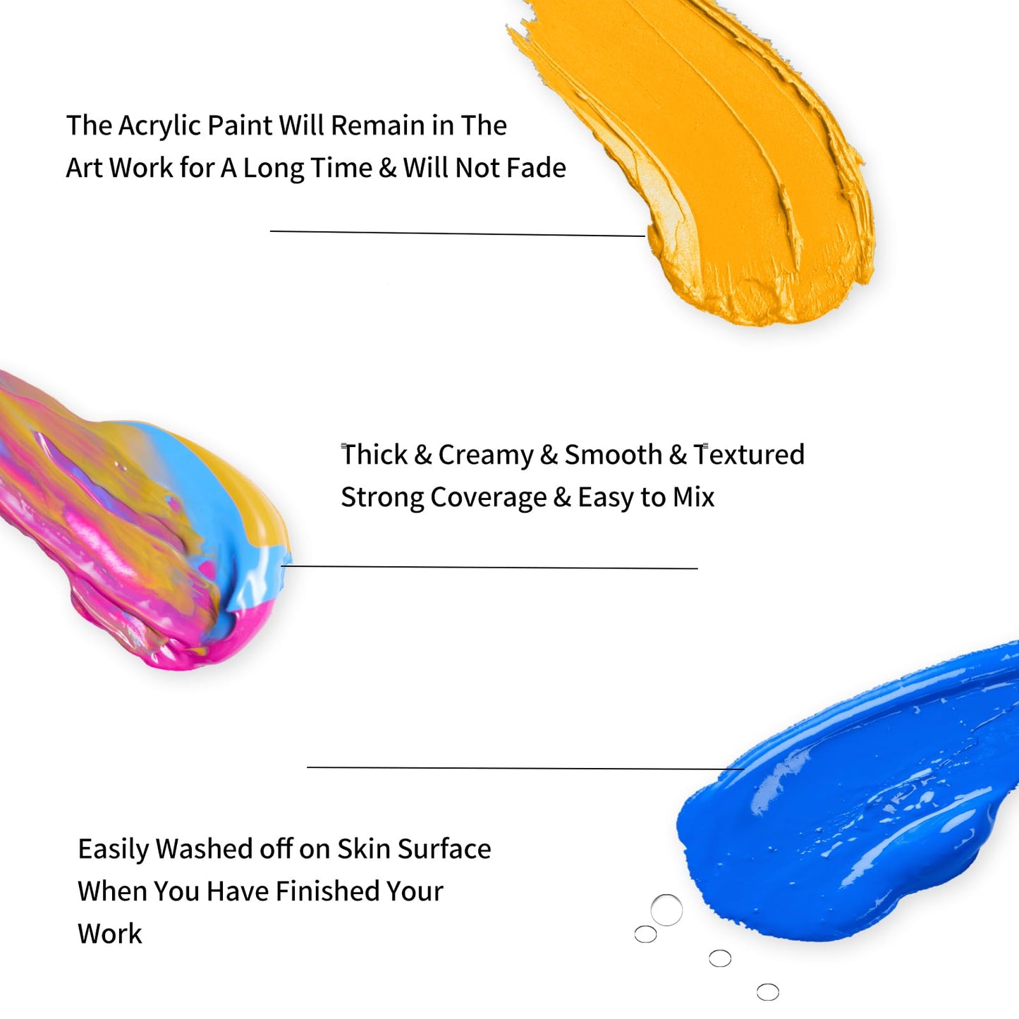 Acrylic Paint Set - 24 colors 2 oz/59 ml Acrylic Paints Professional Artists Painting Kit for Canvases Fabric Rock Leather Easter Egg Wood Ceramic Glass Art Craft Painting