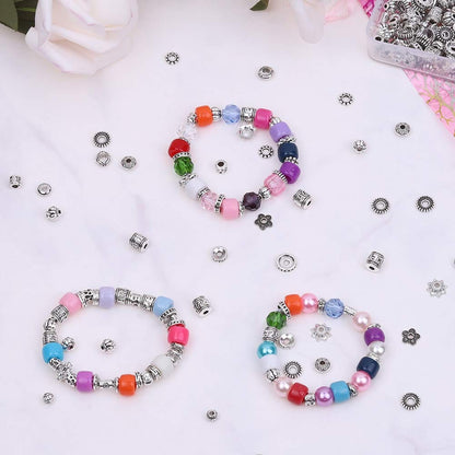 Metal Spacer Beads for Making Bracelet, Necklace, Jewelry Making and Findings Accessories, 900Pcs, Silver