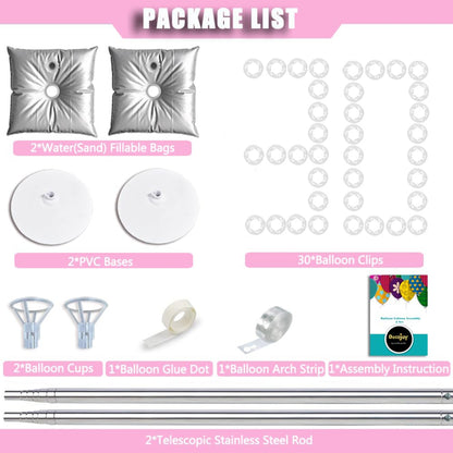 Balloon Column Stand Set of 2, Adjustable 7 Feet Ballon Arch Stands with Bases for Floor, Tall Baloon Tower Pillar Assembly Kit for Halloween, Birthday, Party Decorations