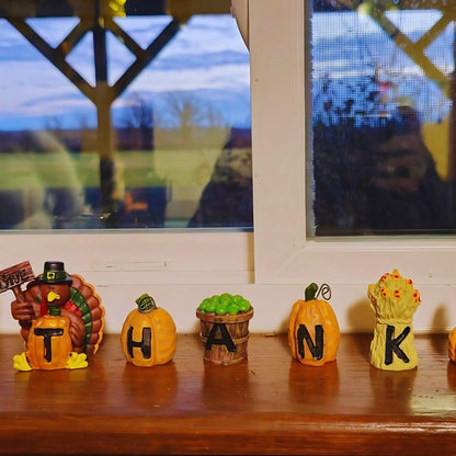 Resin "Give Thanks" Blocks (Set of 6) Fall Home Decor