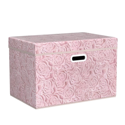 Larger Collapsible Storage Boxes with Lids Fabric Decorative Bins Cubes Organizer Containers Baskets Handles Divider for Bedroom Closet Living Room Pink 17.7x11.8x11.8 Inch 3 Pack