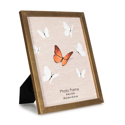 Gold 8x10 Picture Frame set of 4, Display 8x10 without Mat Wall Gallery Photo Frames