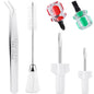 6 Pieces Sewing Machine Cleaning Kit Includes Tweezers Double Headed Lint Brush 4 Pieces Short Screwdriver, Flathead Cross Head Mini Portable Screwdriver for Repair Machine Sewing Tools