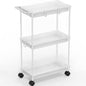 Standard 3-Tier Slim Rolling Storage Cart, White
