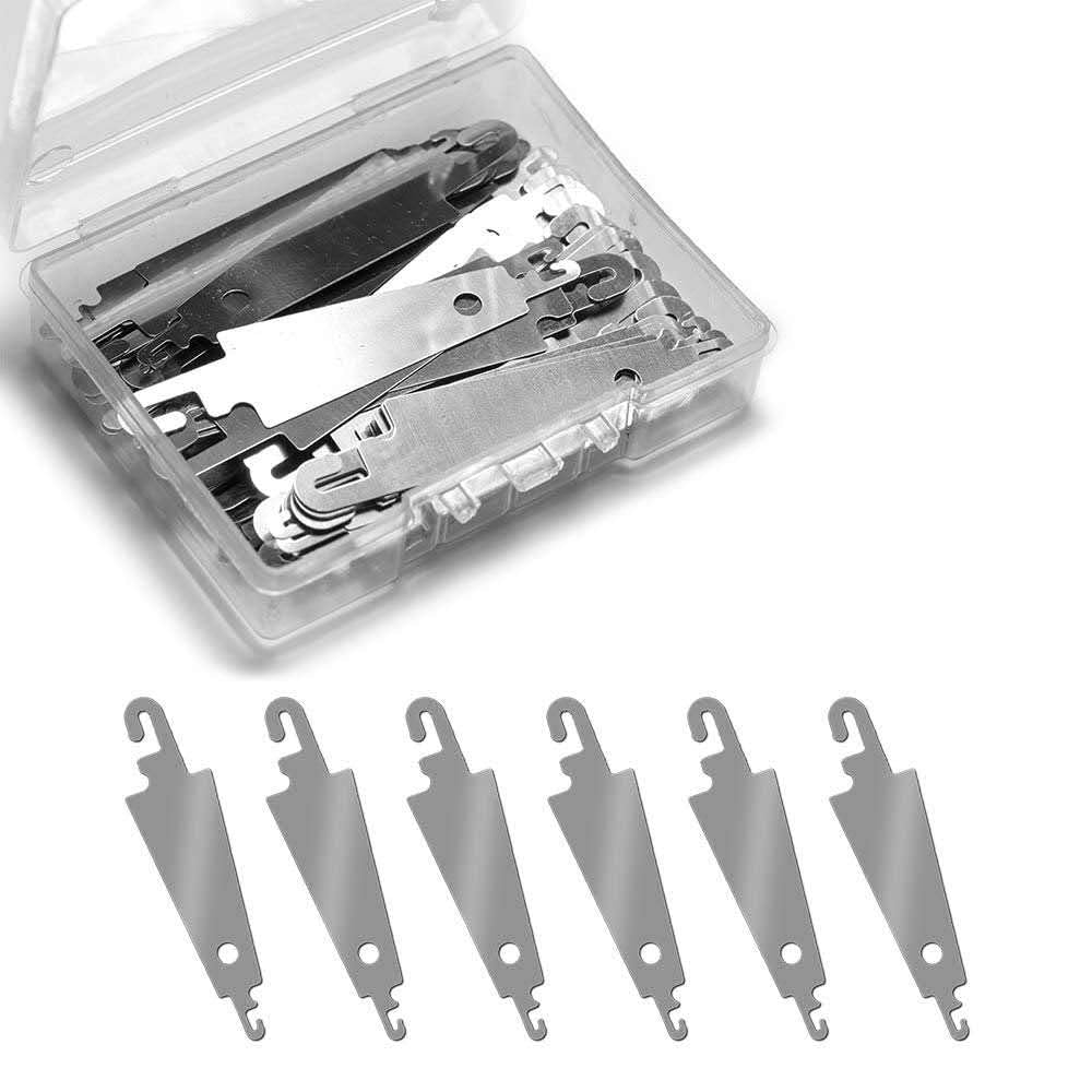 60Pcs Stainless Steel Needle Threader Embroidery Cross Stitch Needle-Threading Tools for Large Eye Needles Hand DIY Sewing with Clear Box for Keep it in Place