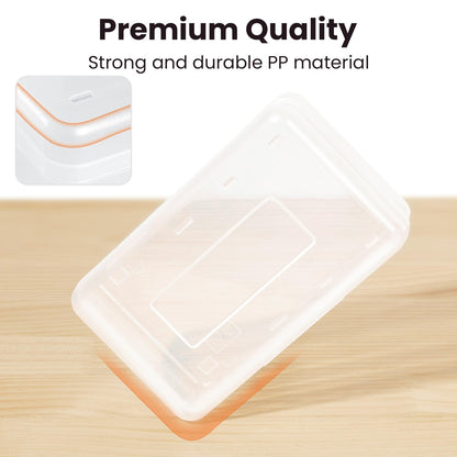 Plastic Pencil Case Box 6 Pack, Large Crayon Maker Pen Organizer, Plastic Containers with Snap Lids, Stackable Craft Storage Boxes Bulk, School Supplies Art Box for Bead, Clear