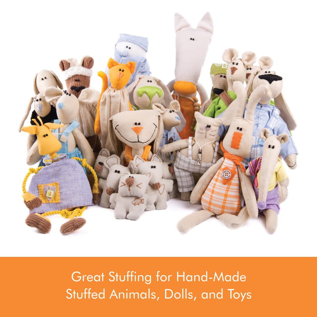 CCDF10 Poly-Fil Crafter's Choice Dry Packing Fiber Fill 10 Ounce Bag, Blue/Orange