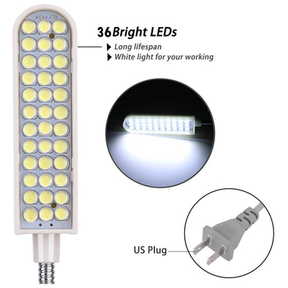 Sewing Machine Light (36LED) Gooseneck Work Light with Magnetic Mounting Base, White Soft Light for Lathes, Drill Presses, Workbenches (3PACK)