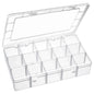 15 Large Grids Plastic Organizer Box with Dividers, Exptolii Clear Compartment Container Storage for Washi Tapes Beads Crafts Jewelry Fishing Tackles, Size 11 x 6.3 x 2.2 in