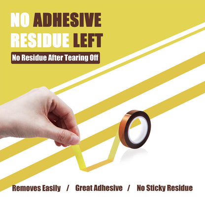 6 Rolls 10mm x16m(52FT) Heat Tape High Temperature Heat Resistant Tape Heat Transfer Tape for Heat Sublimation Press Vinyl,No Residue