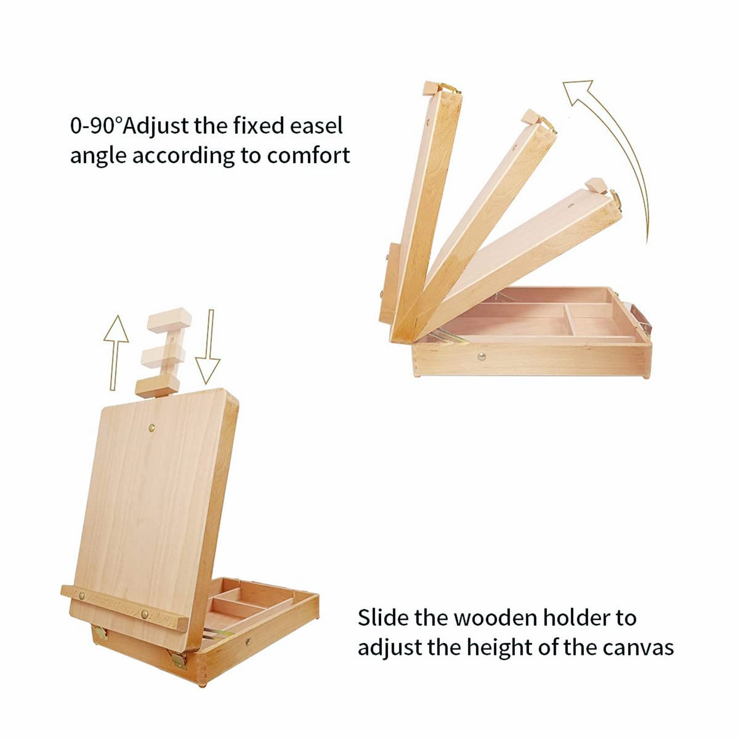 Tabletop Beechwood Art Easel for Painting Canvases Table Easel Stand for Painters Painting by Numbers, Students Beginners Artist Adults