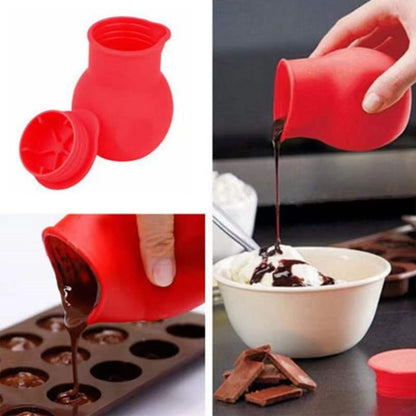3 Pcs Silicone Chocolate Melting Pot, Butter Sauce Milk Microwave Baking Pouring Tool