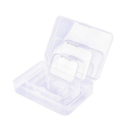 28 Pieces Mixed Sizes Rectangular Empty Mini Plastic Storage Containers with Lids for Small Items and Other Craft Projects (Clear)