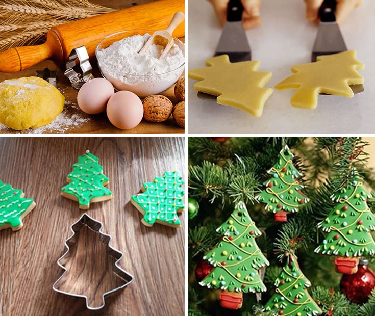 Christmas Cookie Cutter Set - 18 Piece Gingerbread Man, Snowflake, Tree, Heart, Star, Angel Shapes for Holiday Winter Baking