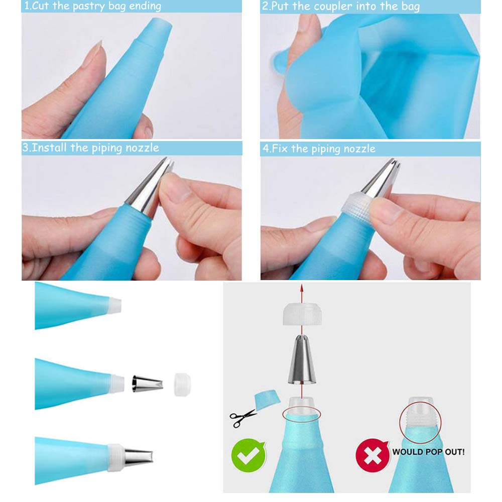 Piping Bag and Tips Cake Decorating and Baking Supplies Kit Includes Cupcake Icing Tips with Pastry Bag