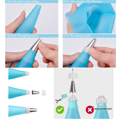 Piping Bag and Tips Cake Decorating and Baking Supplies Kit Includes Cupcake Icing Tips with Pastry Bag