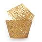 100pcs Cupcake Wrappers Artistic Bake Cake Paper Cups Little Vine Lace Laser Cut Liner Baking Cup Muffin Case Trays for Wedding Party Birthday Decoration (Gold)