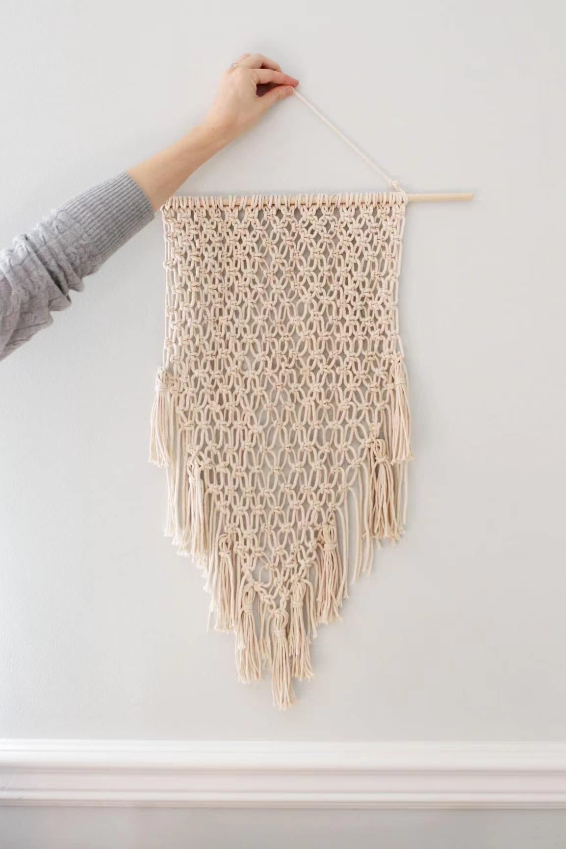 Macrame Cord 3mm x 328Yards(984Feet), Natural Cotton Macrame Rope - 3 Strands Twisted Macrame Cotton Cord for Wall Hanging, Plant Hangers, Crafts, Gift Wrapping and Wedding Decorations