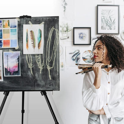 Easel Stand for Sign and Painting: Art Portable Adjustable Metal Tripod Easels for Display Height from 17 to 66 Inch -Canvas Stand for Table-Top/Floor Paint for Artists Adult Holder or Teen