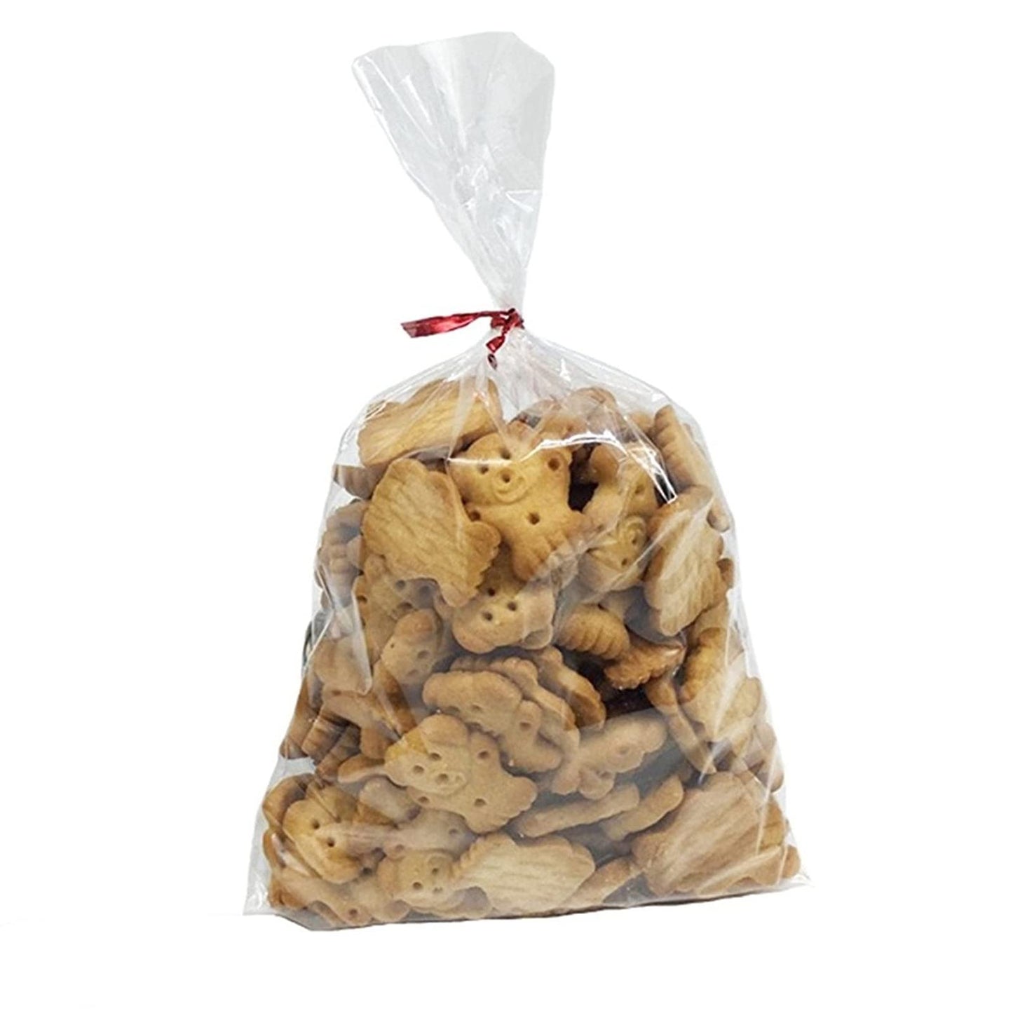 100 Pcs 8 in x 6 in Clear Flat Cello Cellophane Treat Bags Good for Bakery,Popcorn,Cookies, Candies,Dessert, Birthday 1.4mil.Give Metallic Twist Ties!