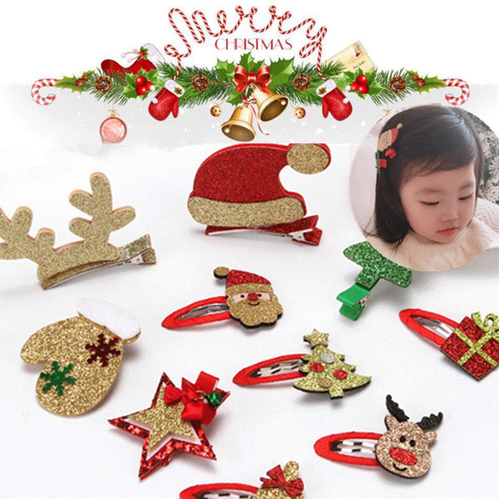 28 Pieces Christmas Felt Applique Kits Santa Christmas Bells Deer Tree Gift Boxes Non Woven Fabric Patches Stickers Badge for Hair Accessories Scrapbook Xmas Decorations