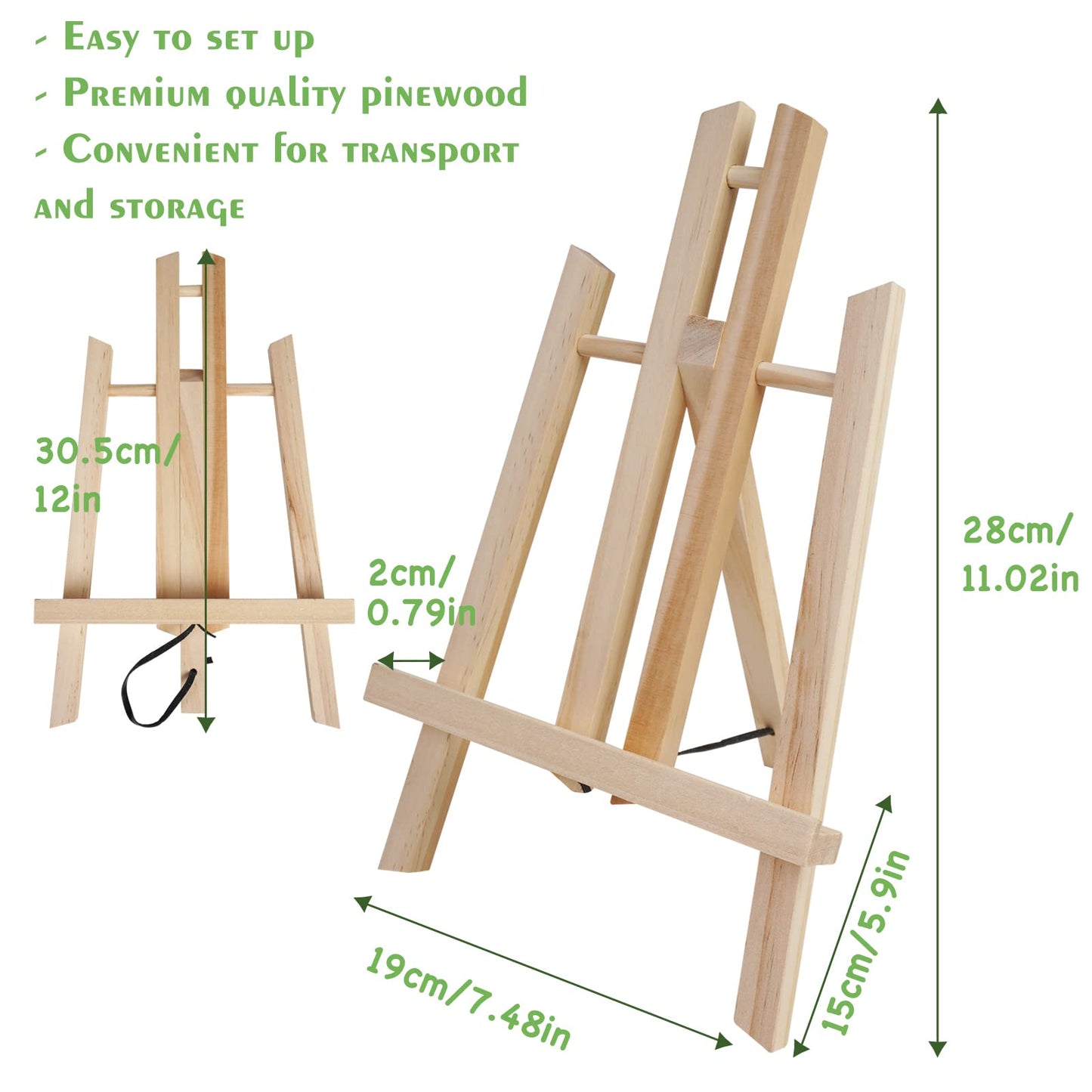 12 Pack 11.8" Tabletop Easel, Portable A-Frame Tripod Tabletop Easel Set for Painting Party & Displaying Canvases, Photos, Display Tripod Holder Stand for Students Kids Beginners