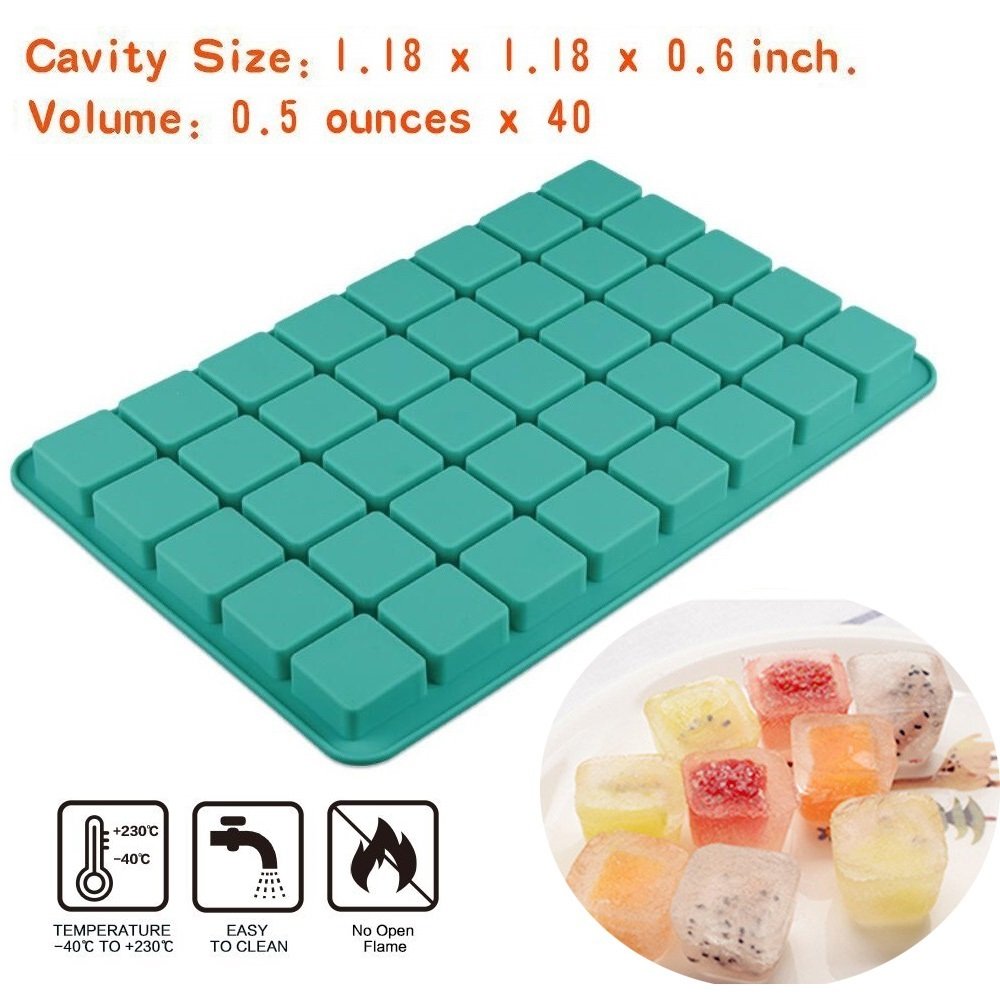 2 Pack 40-Cavity Square Caramel Candy Silicone Molds,Chocolate Forf Truffles, Fat Bombs Keto Snacks, Whiskey Ice Cube Tray,Grid Fondant Mould,Hard Candy Pralines Gummy Jelly Mold