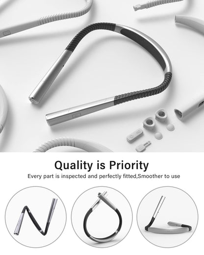 LED Neck Reading Light Rechargeable, Book Light for Reading in Bed, 3 Colors & 5 Brightness Adjustable, Long Lasting. Great for Knitting, Camping & Repairing